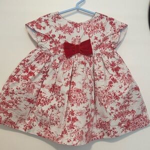 Janie and Jack Red and White Floral Dress